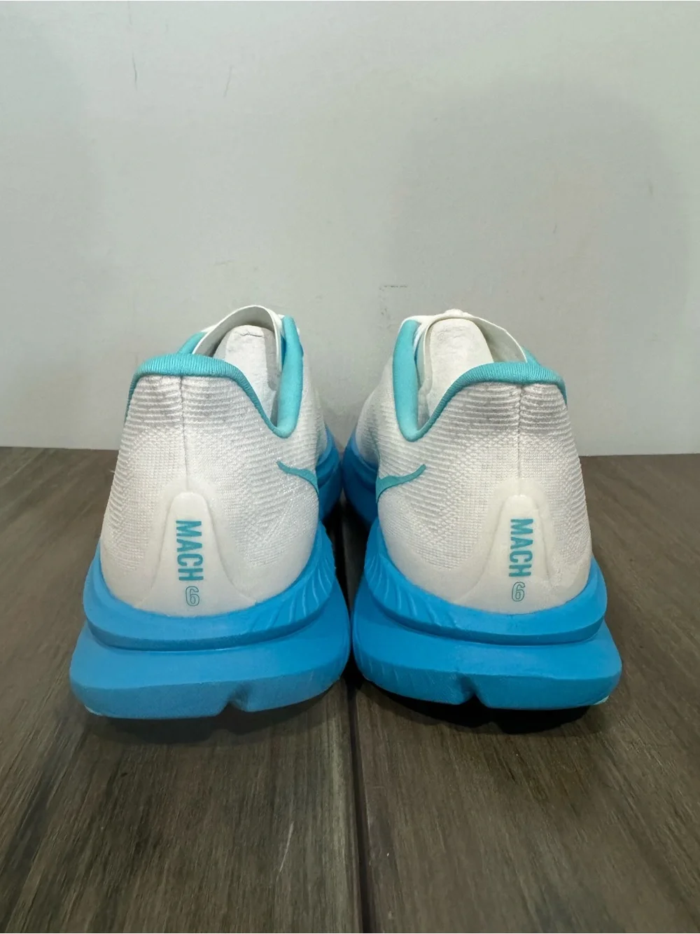 Hoka Women's White & Turquoise Athletic Running Shoe
